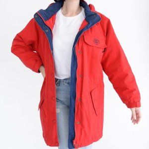 Vintage R&R Red Spring Anorak Jacket with  Hood Size Small